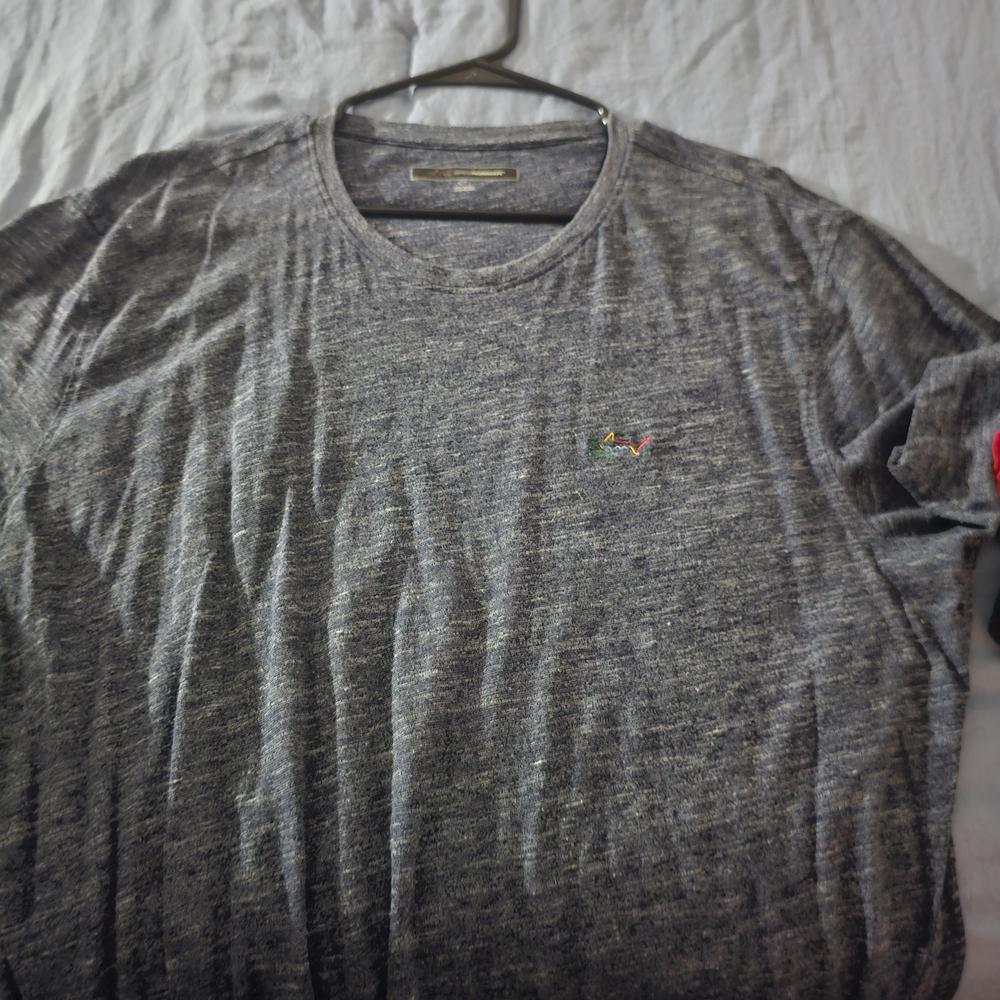 Gray T-Shirt with Embroidered Logo